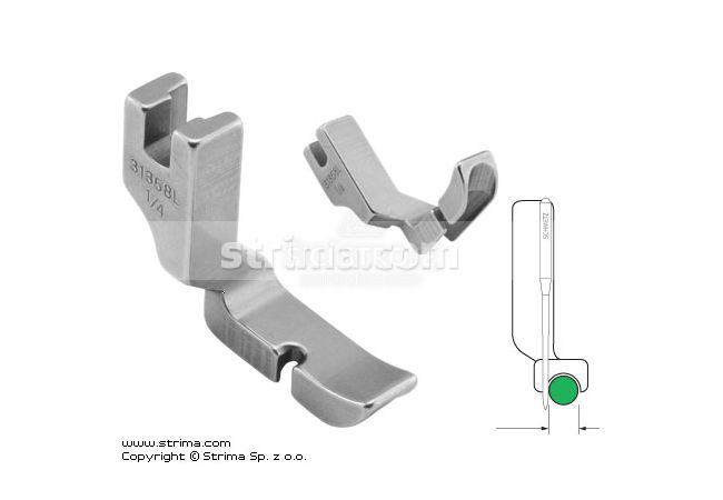 Pol pätka na našívanie kedru pre šijacie stroje, ľavá 6.4mm P301C1/4 [31358L 1/4]